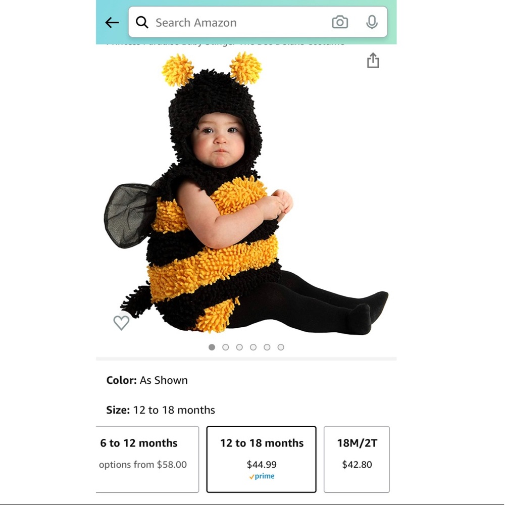 Bumble bee toddler costume